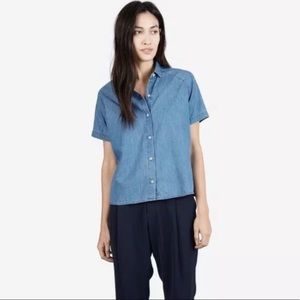 Everlane denim short sleeve button down shirt